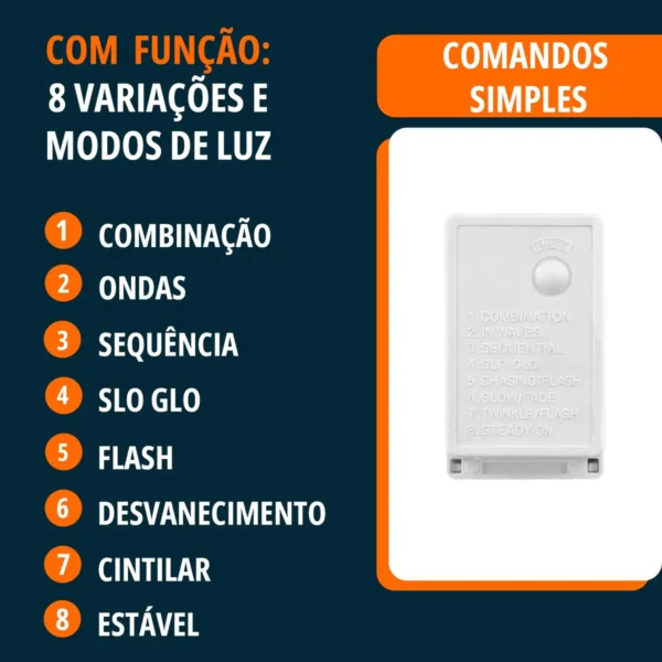 Cortina 300 Leds Branco Quente Fixa Pisca 3x2 Aprova D'água - Imagem 2