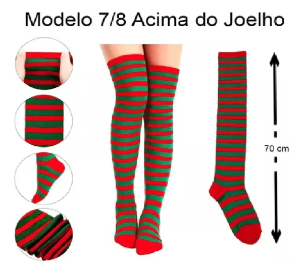 Meia Listrada 7/8 Natal - Imagem 2