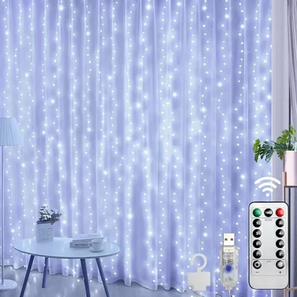Cortina de Luz 3x3m LED Branco Frio 300 Leds – Decore e Encante no Natal